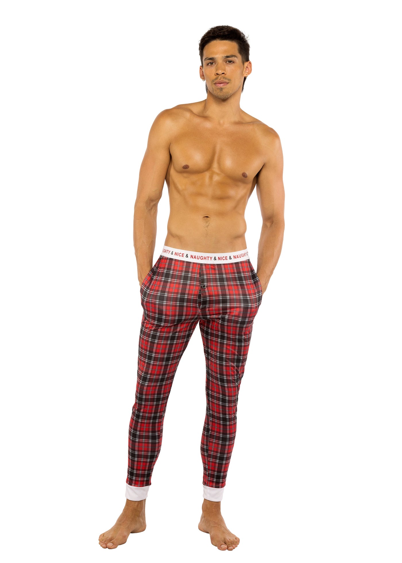 Mens Plaid Naughty & Nice Pants